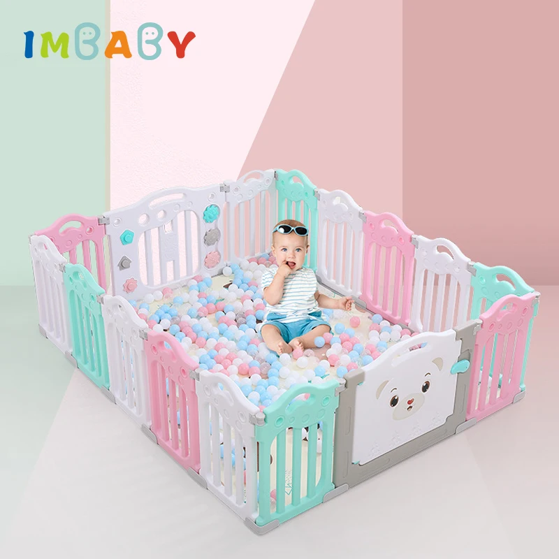 

IMBABY Edible PP Baby Fence Indoor Playground Park Kids Safety Guardrail Children Babies Playpen Game Crawling Fencing Play Yard