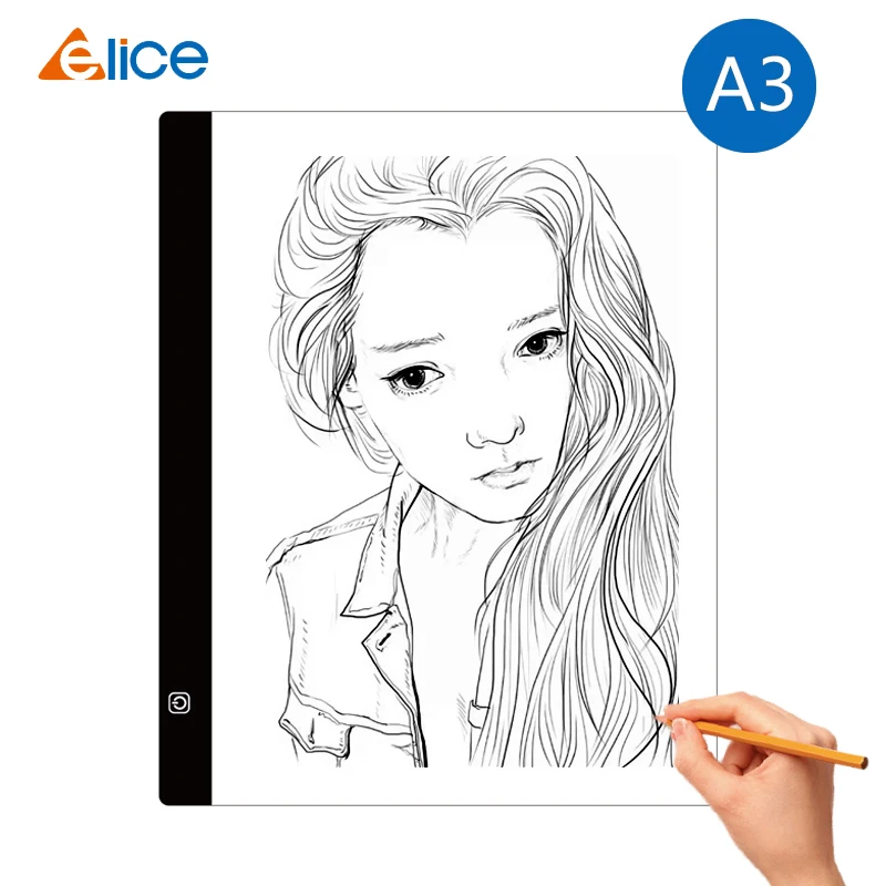 

Elice ultra thin A3 LED Drawing Tablet Digital Graphics Pad USB LED Light pad Copy Board Electronic Art Painting Table