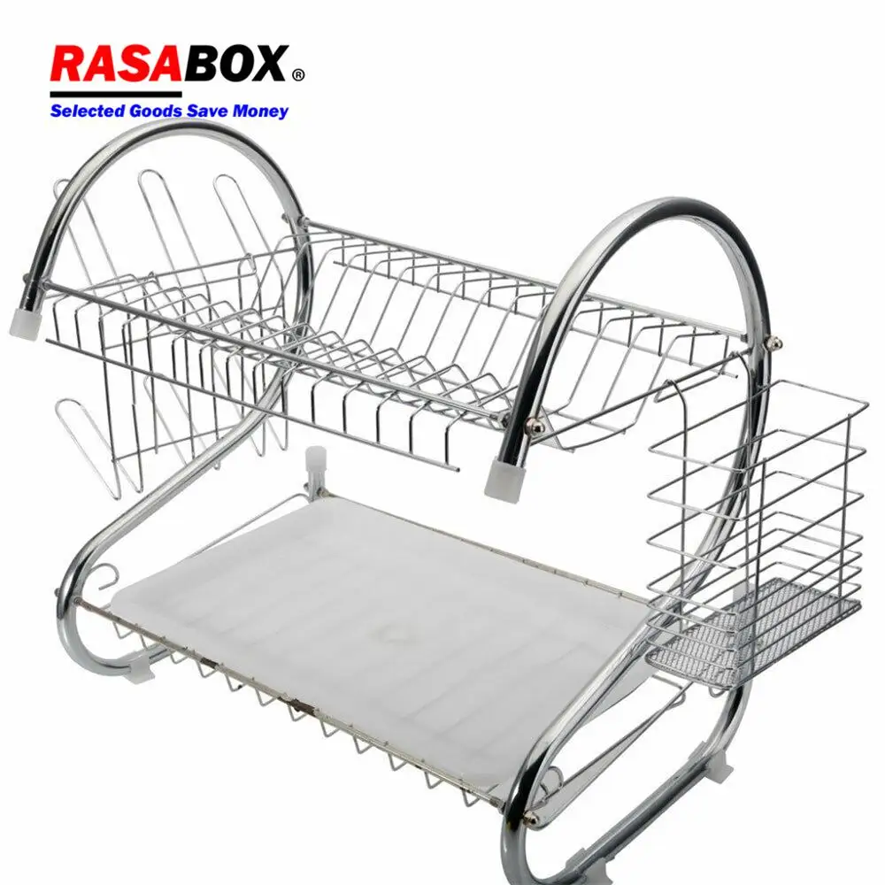 RASABOX-сушилка для посуды большая емкость 2 уровня сушилка Кухонное хранение