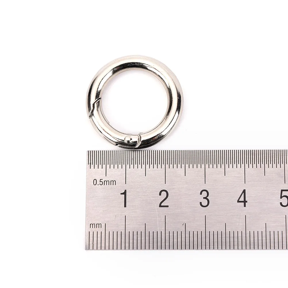 

6pcs Silver Circle Round Carabiner Camping Spring Snap Clip Hook Keychain Camping Climbing Hiking Outdoor