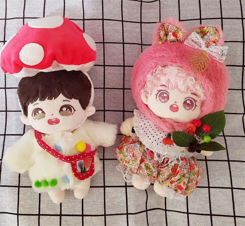 Ropa de mu&ntilde;eco de peluche, conjunto de sombrero De Seta, conejo Bobo, traje de mu&ntilde;eco de peluche de algod&oacute;n de 20Cm-4