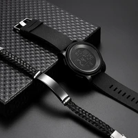 2pcs men sports waterproof electronic digital luminous wrist watch bracelet stainless steel multifunctional watch for gift