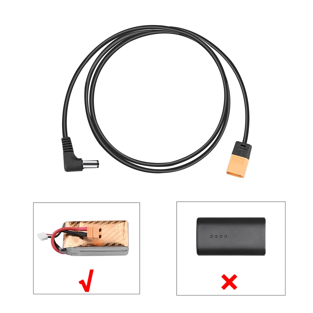 

Fast Speed USB Extension Cable 4 Feet Power Cable Cord XT60 to DC 90 Degree for DJI FPV Goggles to XT60 Battery