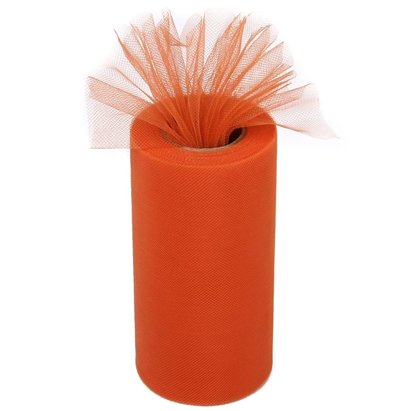 1 тюль рулон украшения для пачки банкета свадьбы ремесло DIY 25 ярдов-оранжевый |