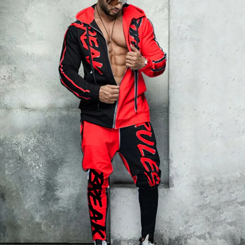 Хип-хоп, Ropa Hombre, комплект, тонкий повседневный спортивный костюм, мужская куртка на молнии+ брюки-карандаш, 2 предмета, Мужская одежда, уличная одежда, спортивные мужские комплекты