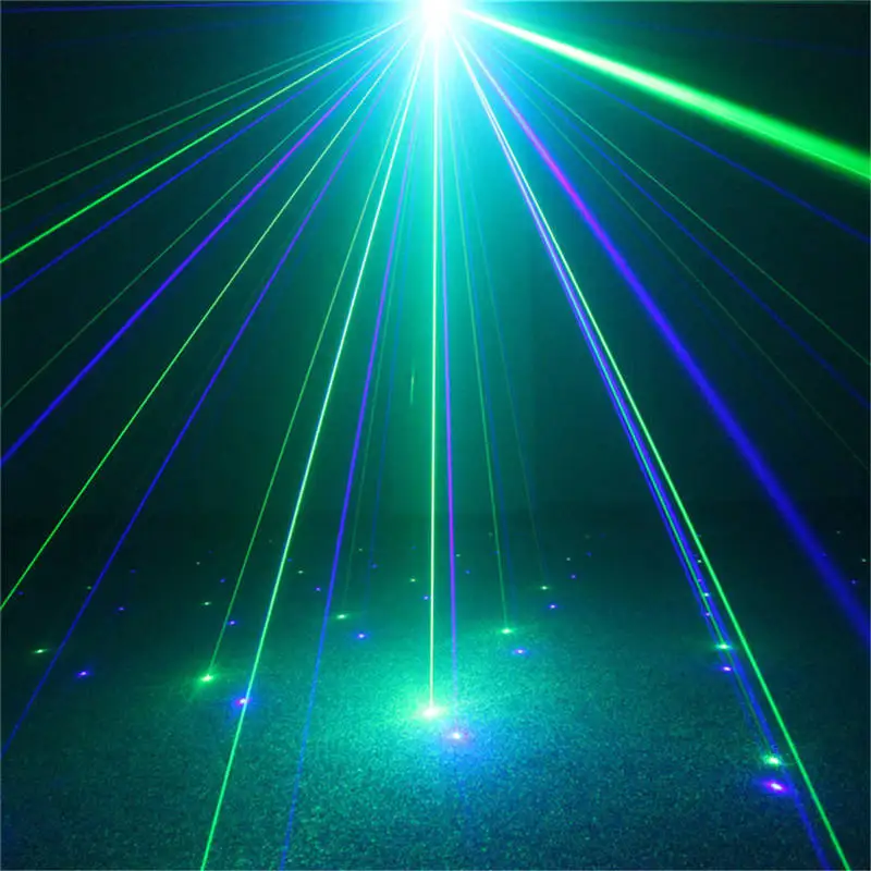 Лазерный мини-проектор с 9 узорами 3 Вт зеленый и синий цвета светодиодный