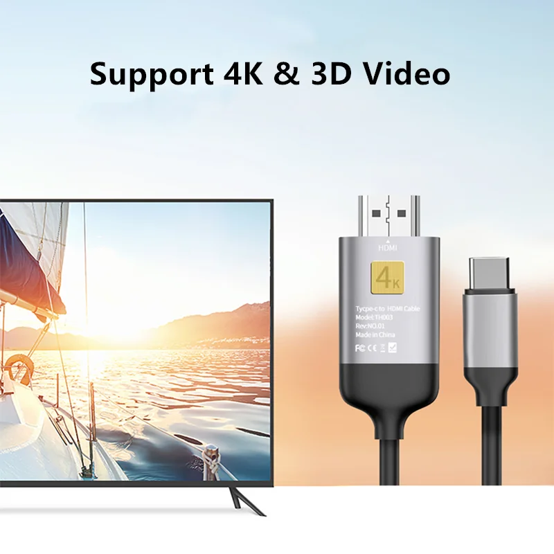 Veggieg USB-C к HDMI кабель Sup порт ing 4K @ 60 Гц (Thunderbolt 3 совместимый) USB C |