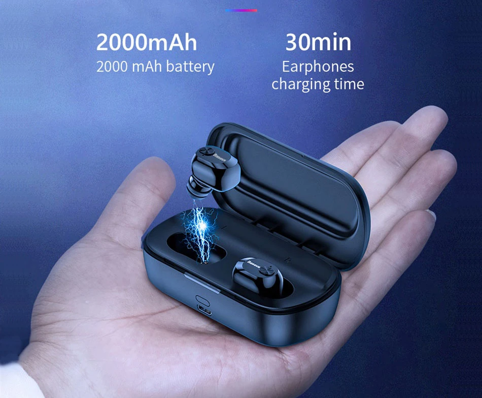 Baseus W01 TWS Bluetooth наушники беспроводные наушники Bluetooth 5,0 стерео Бас Беспроводные наушники с HD микрофоном для телефона