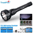 Trustfire T70 мощный яркий фонарь для охоты 1000 метров большой диапазон 2300 люмен 2 Переключатель 18650 Высокая мощность сильный светодиодный фонарь