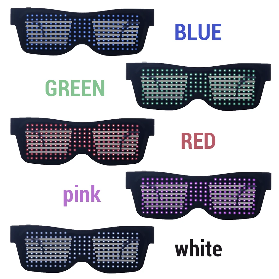 저렴한 매직 블루투스 LED 파티 안경 앱 제어 발광 안경 EMD DJ 전기 음절 글로우 파티 용품 드롭 배송