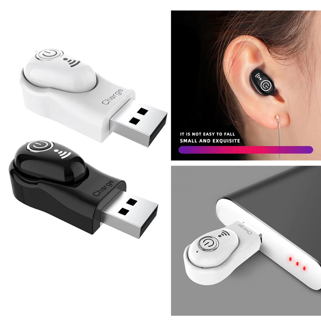 

Mini Wireless Bluetooth 5.0 Stereo Invisible Headset In-Ear Earphone Earbud Sports Music Gaming Earphones Headsets For iPhone