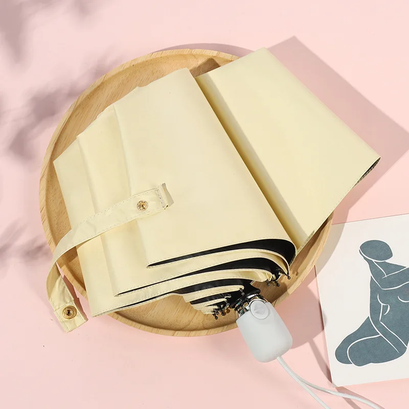 

Автоматический зонт, маленький складной зонт от солнца, дождя и дождя, с мультяшным рисунком, двойного назначения, для студенток