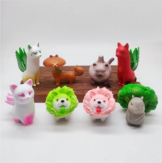 

Vegetable Animal Blind Box Garlic Cat Broccoli Mouse Mushroom Mink Carrot Fox Lotus Root Fox Cabbage Dog Blind Box Toys