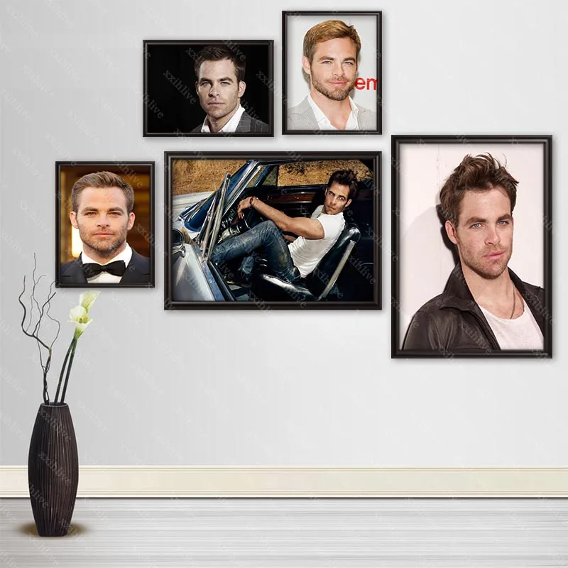 

Custom Actor Chris Pine Silk Cloth Canvas Poster Home Decoration Wall Art Fabric Poster Print More Size 30x45cm,40x60cm