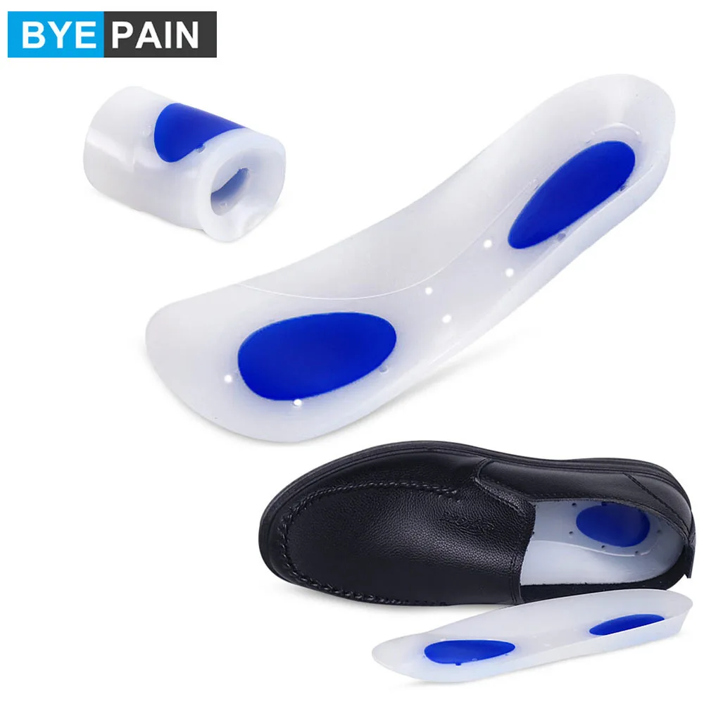 

BYEPAIN Silicone Insoles Arch Support Orthopedic Shoe Inserts Heel Cups 3/4 Pain Relief Plantar Fasciitis Insoles Unisex