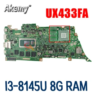 ux433fa motherboard for asus zenbook ux433fn ux433f u4300f ux433fa laotop mainboard 100 full test i3 8145u cpu 8gbram free global shipping