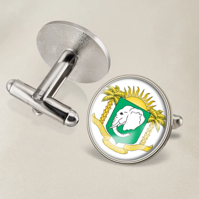 Запонки с гербом Кот-д' 'ивуара флагом государственным | Украшения и