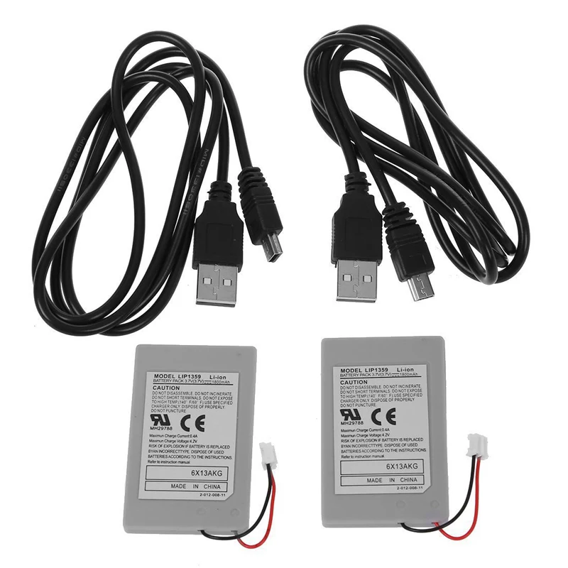 2 шт. аккумулятор для беспроводного контроллера Sony PS3 1800 мАч игровой контроллер