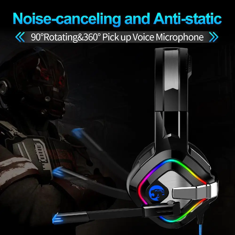 Ostart A66 Gaming Headphones 4D Stereo RGB Marquee Earphones Headset with Mic LED Light for PC Laptop Phone 828 | Электроника