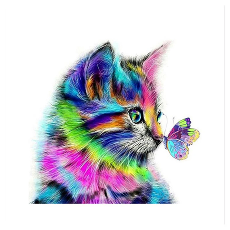 

5D Diamond Painting Full Diamond Color Butterfly Cat DIY Diamond Embroidered Decorative Painting