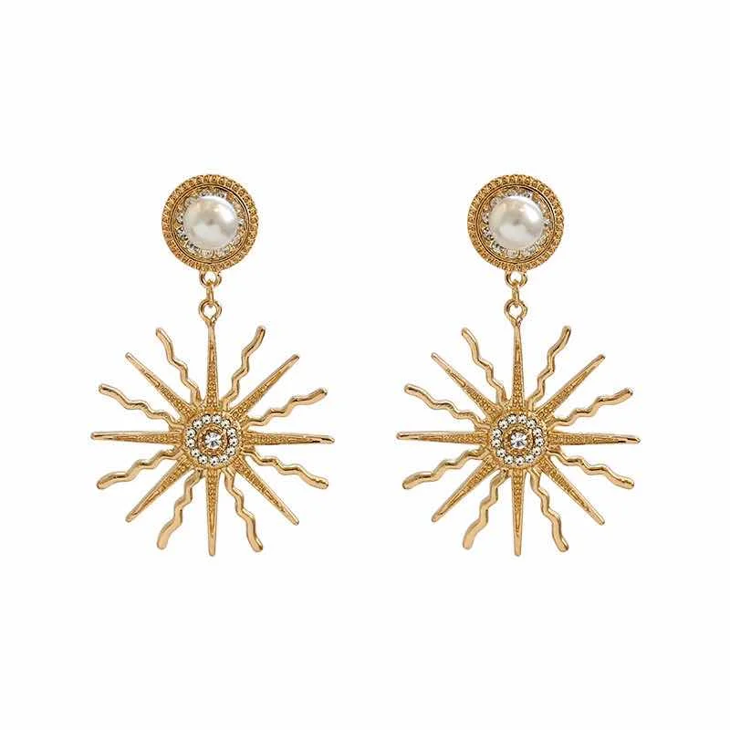 

New Fashion Round Pendant Korean Women's Earrings Geometric Round Heart-shaped Gold Earrings Wedding 2020 Kolczyki Jewelry moda