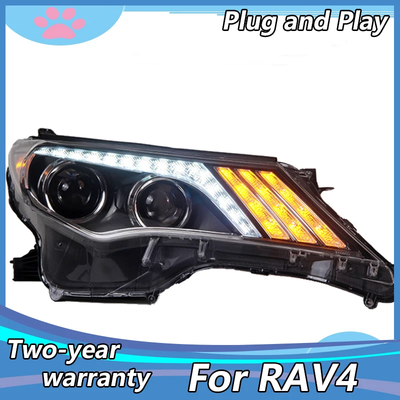 

Car Styling Headlight assembly For Toyota RAV4 2013-2016 For RAV4 LED Angel Eye DRL Q5 bi xenon lens h7 xenon Front light