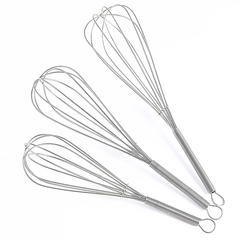 

1Pc 8/10/12 Inches Egg Beater Mixer Balloon Wire Whisk Milk Cream Butter Whisk Mixer Kitchen Stainless Steel Baking Utensil