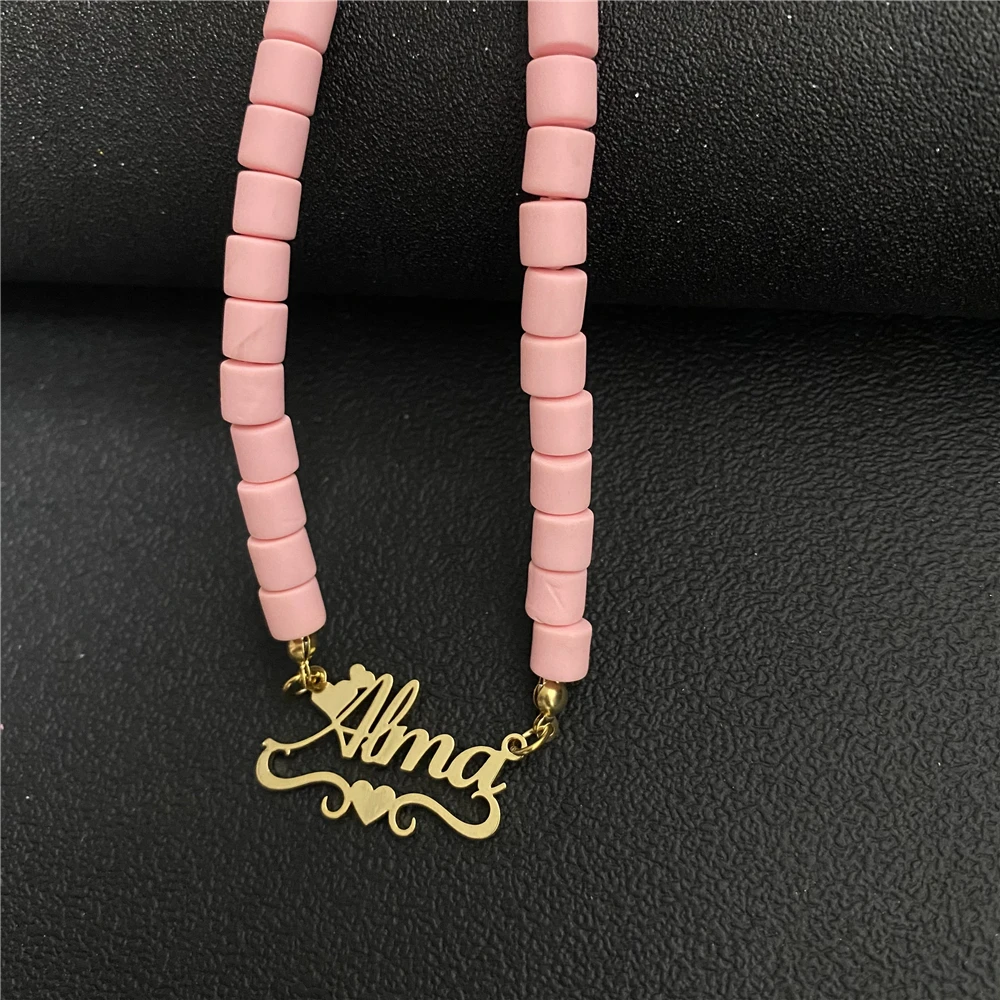 

Custom Custom Bohemian Bead Necklace Personalized Bead Choker Pendant Jewelry For Women Girl Christmas Gifts