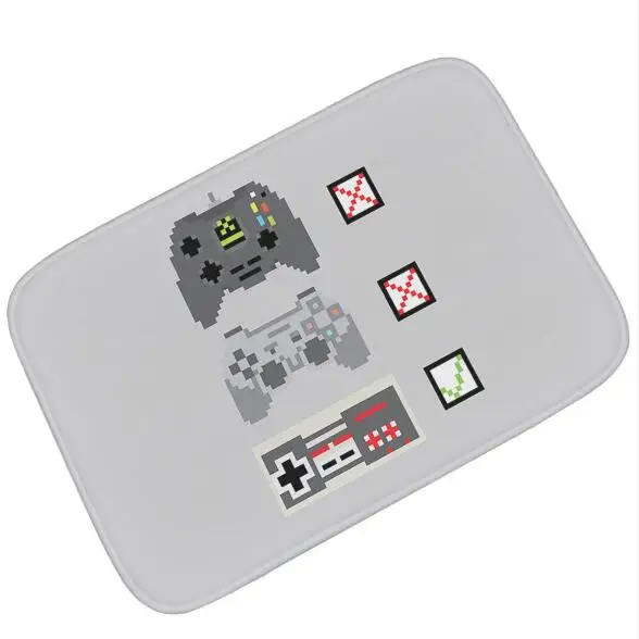 

Забавный серый 8-битный игровой контроллер, дверной коврик, новинка, классный игровой подарок для геймеров, резиновый ковер, ковер для ванно...