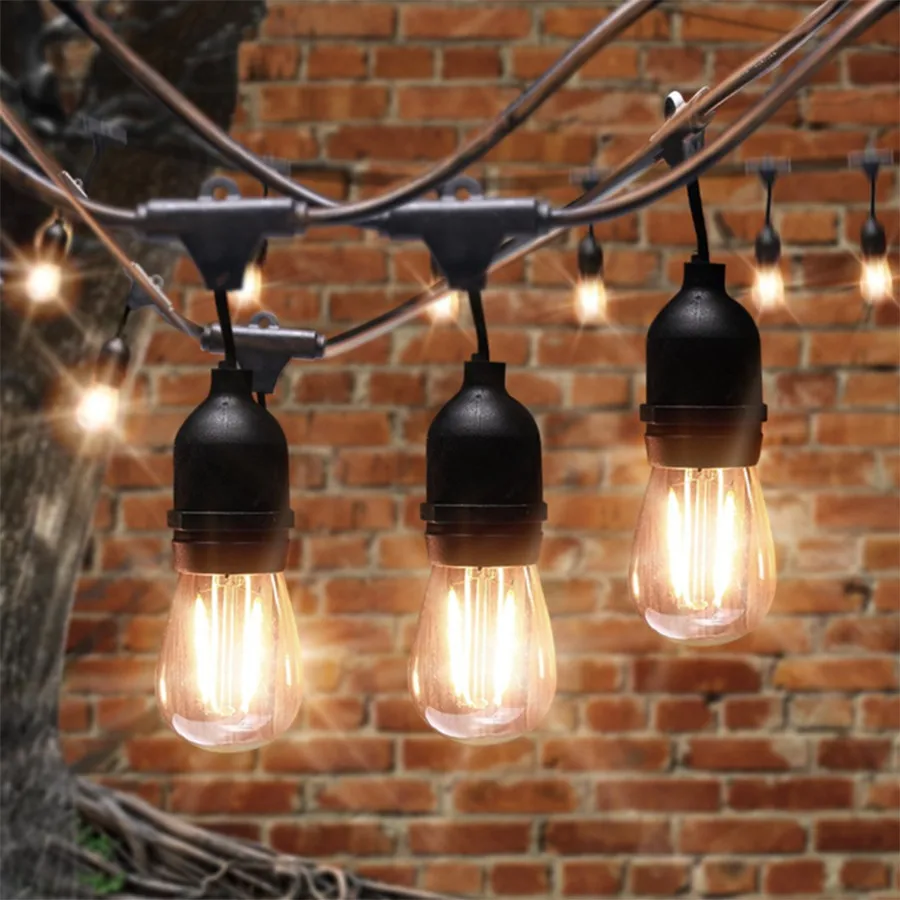 

S14 Commercial Grade LED String Light With 5/10/15PCS Edison Bulbs E27 Waterproof for Outdoor Street Backyard Patio Cafe Bistro