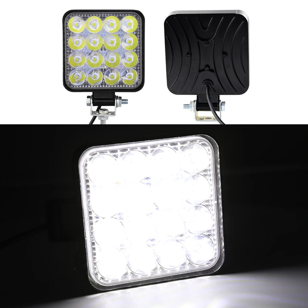 1pcs 12V 24V LED Car Work Light Square 48W 3520LM White Spotlight Off Road Flood Spot Lamp For Truck SUV 4WD Fog | Автомобили и