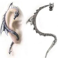 gothic punk dragon wing cuff ear clip on earrings unisex dragon shaped ear nail cuff earrings for women fashion jewelry