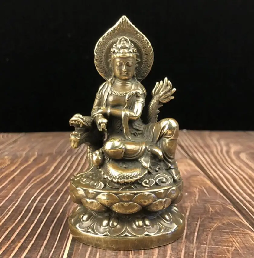 

Китайская архаизированная латунная статуя Гуаньинь Бодхисаттва, Статуя Дракона