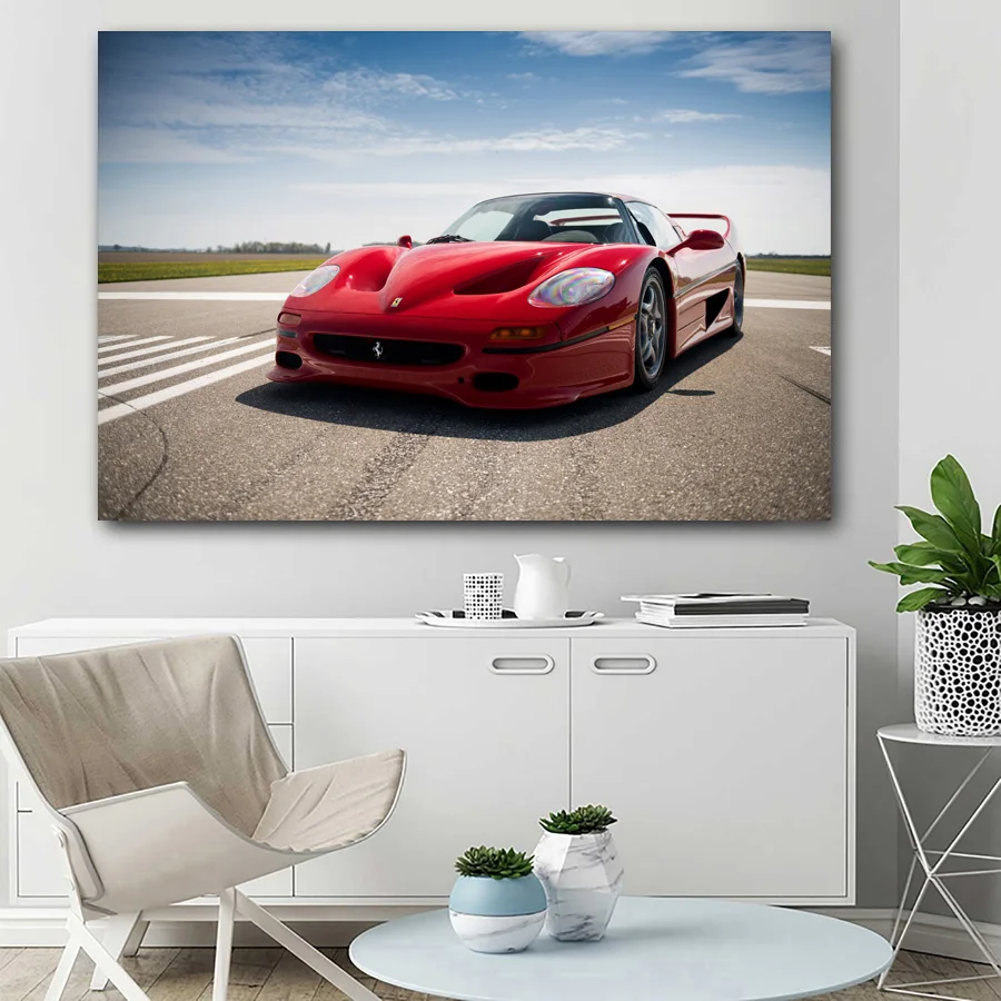 Постеры и принты Ferraris F50 красный автомобиль спортивный суперкар живопись на