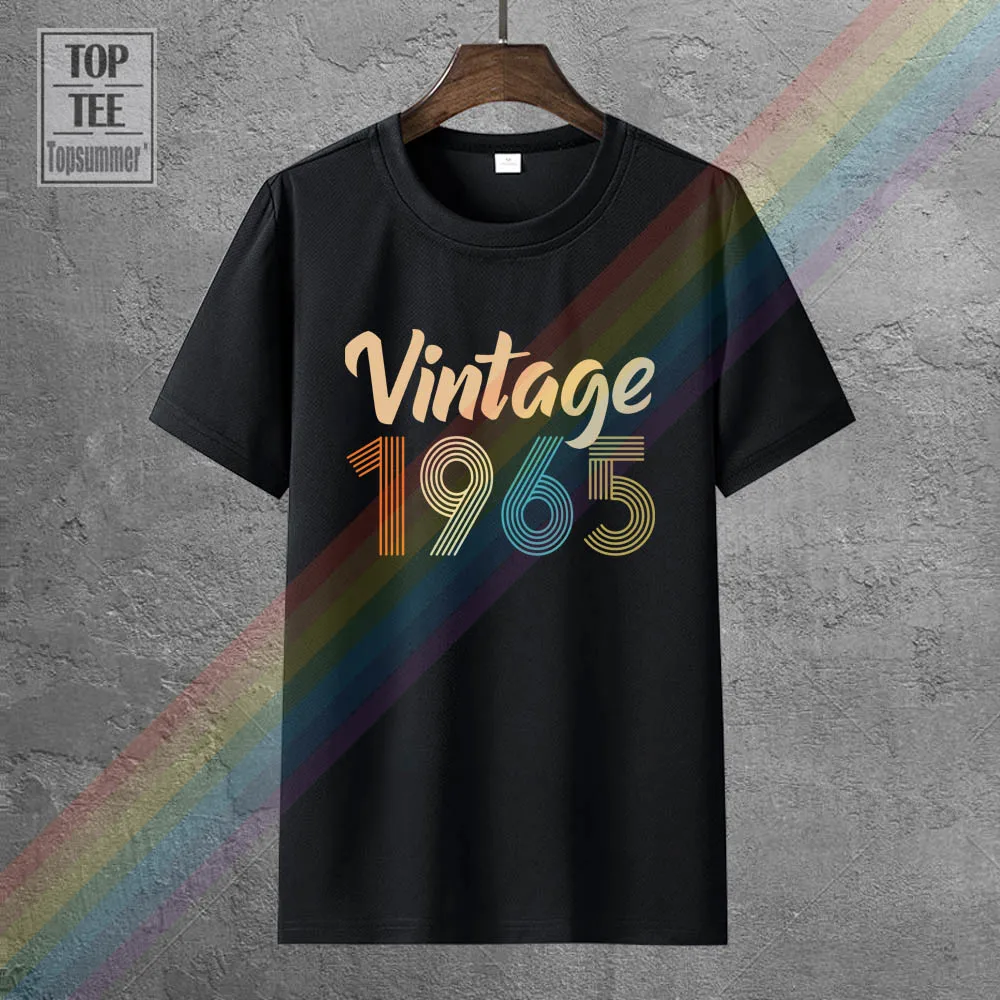 

Vintage 1965 Fun 56Th Birthday Gift Tshirts Funny Fashion Tee-Shirt Retro Brand Quackity T Shirt Harajuku Logo T Shirts