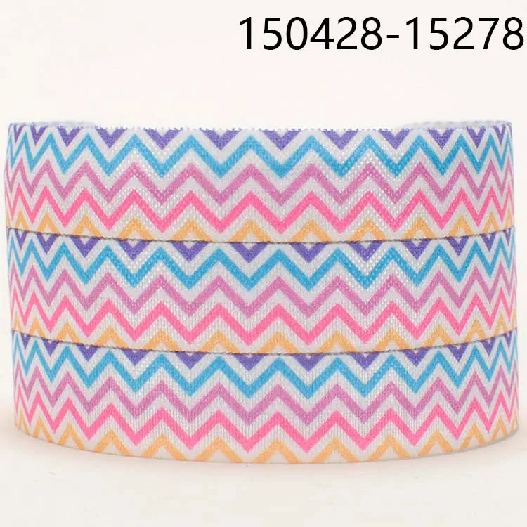 NEW sale 50yards 5/8 &quot 16mm colorful stripe wave pattern printed FOE ribbon DIY hairbow free shipping |