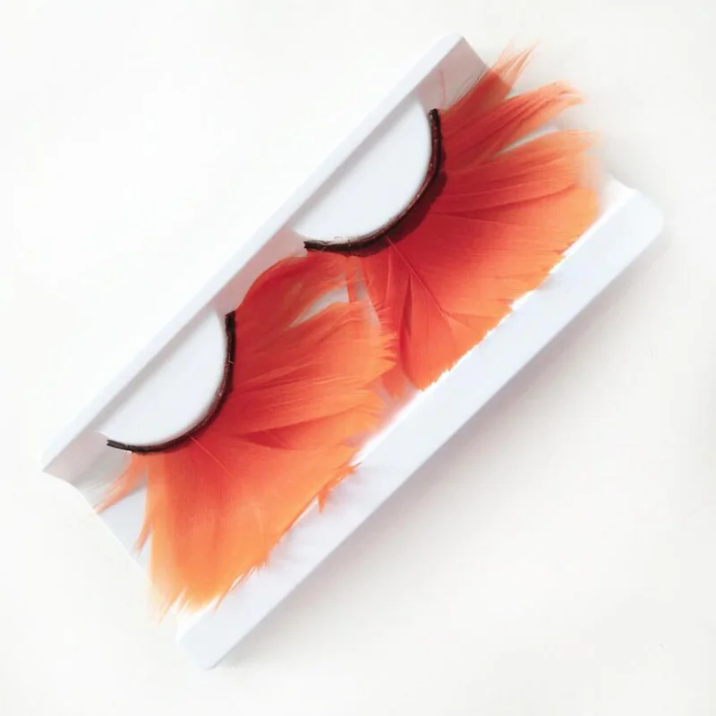 Bittb 2 пары Красочные накладные ресницы с перьями Преувеличение этап Длинные