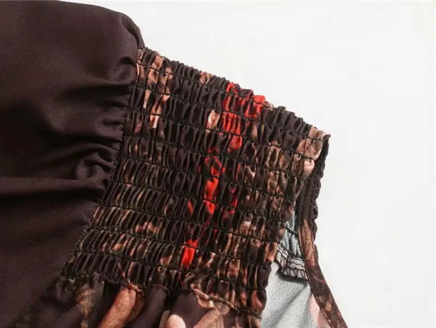 Женское винтажное платье с длинным рукавом длинное поясом на резинке и оборками