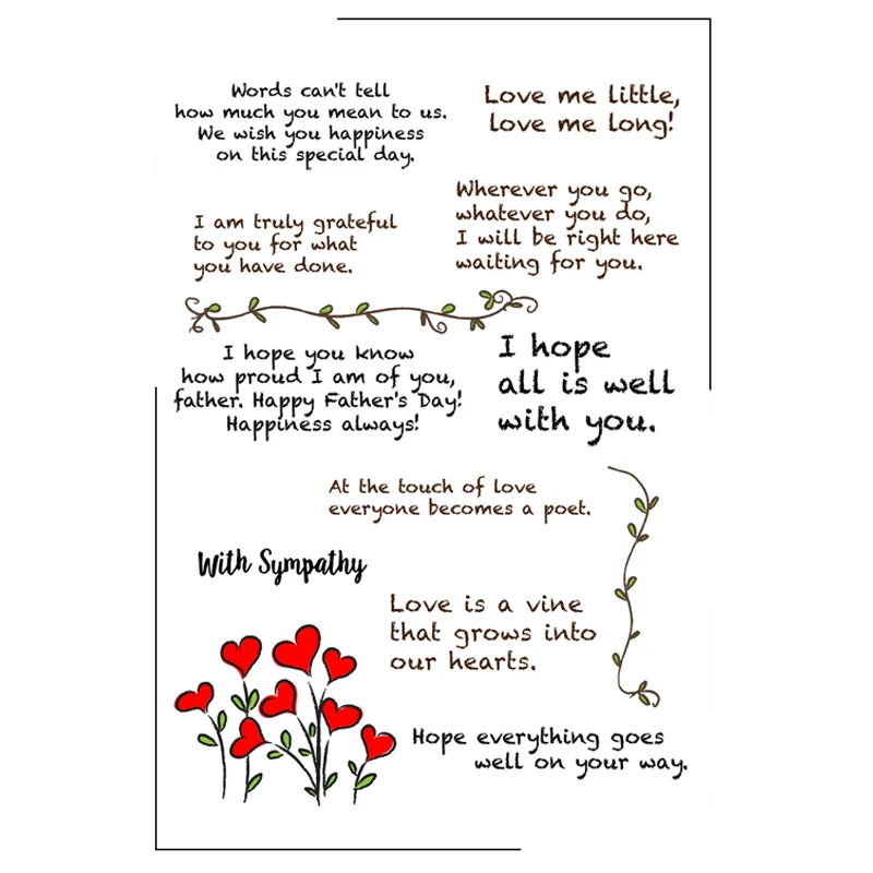 

Love Blessing Text Clear Stamps Scrapbooking Crafts Decorate Photo Album Embossing Cards Making Clear Stamps New