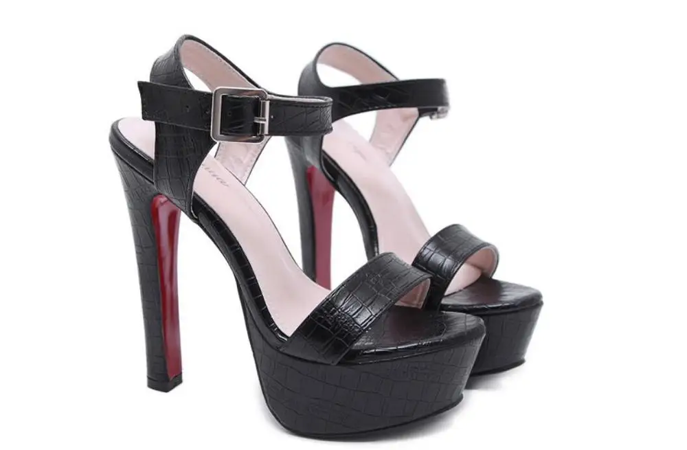 Женские босоножки на платформе сандалии высоком каблуке 15 см пикантная обувь для