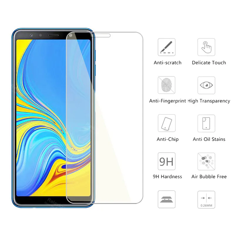 3 шт. закаленное стекло для Samsung Galaxy A6 Plus A6Plus J4 J6 J8 A7 2018 Защита экрана A8 plus |