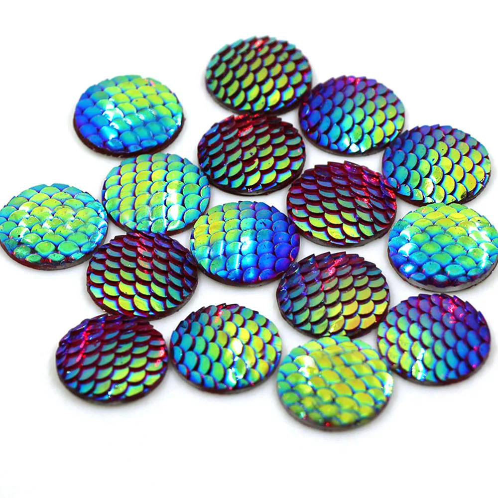 20 шт мм разноцветные стразы в виде русалки рыбьей чешуи круглые с плоской задней