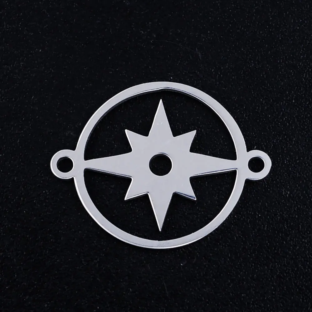 5 шт./лот круглый Метеор Звезда из нержавеющей стали соединитель Шарм для женщин