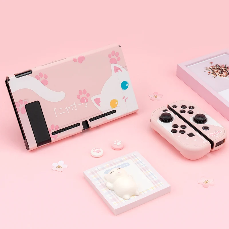 Чехол для Nintendo Switch с милым котиком полное покрытие чехол контроллера Joy Con Жесткий