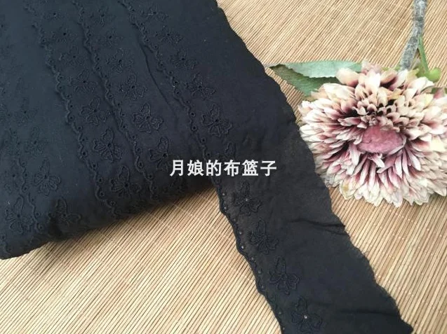 2 м/лот ширина 6 5 см рисунок бабочки черная швейная одежда Dccesorries DIY хлопковая