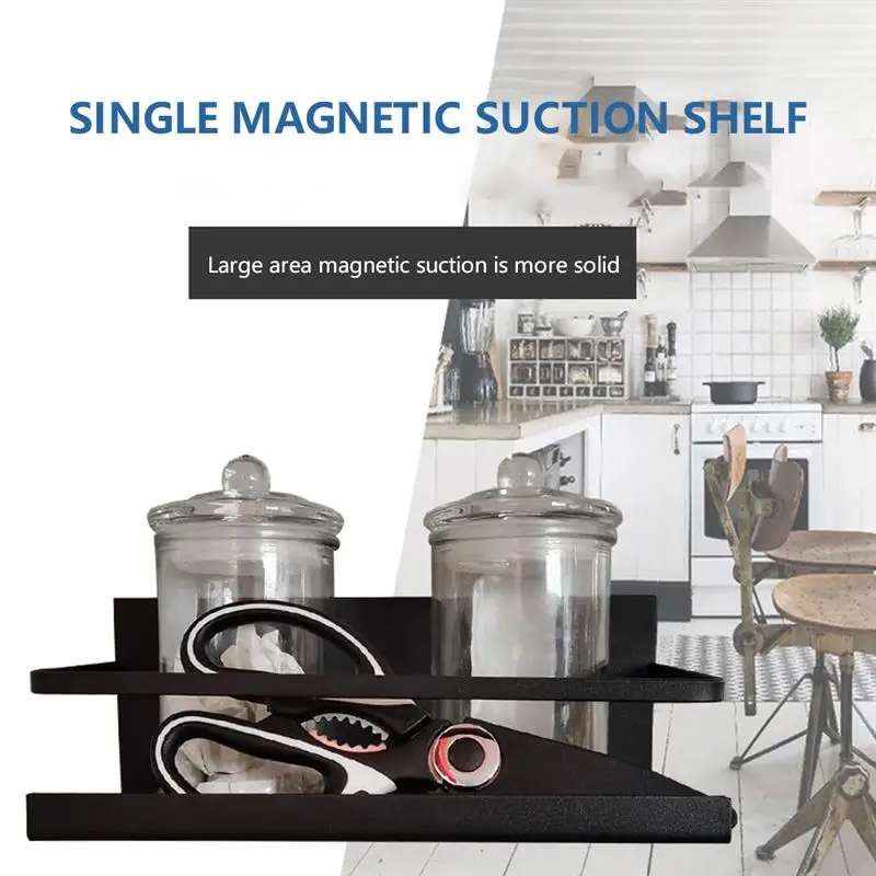 

Refrigerator Spice Rack Magnet Storage Rack Durable Holder Heavy Duty Punch-free Magnetic Shelf High Quality Hanger for Kitchen