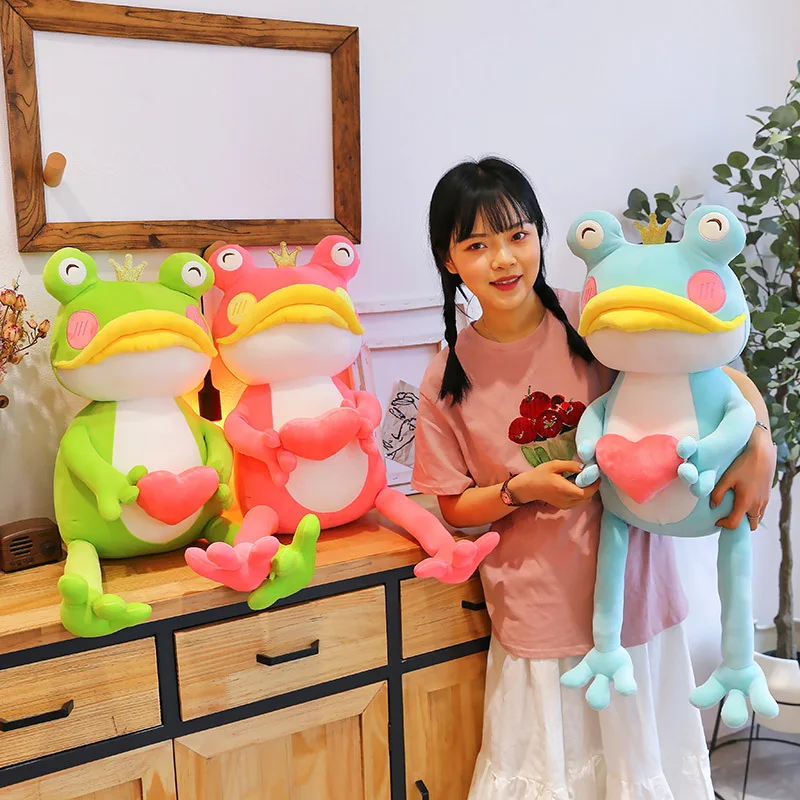 

Funny Plush Toys Soft Stuffed Cartoon Frog Dolls High Quality Gift for Kids