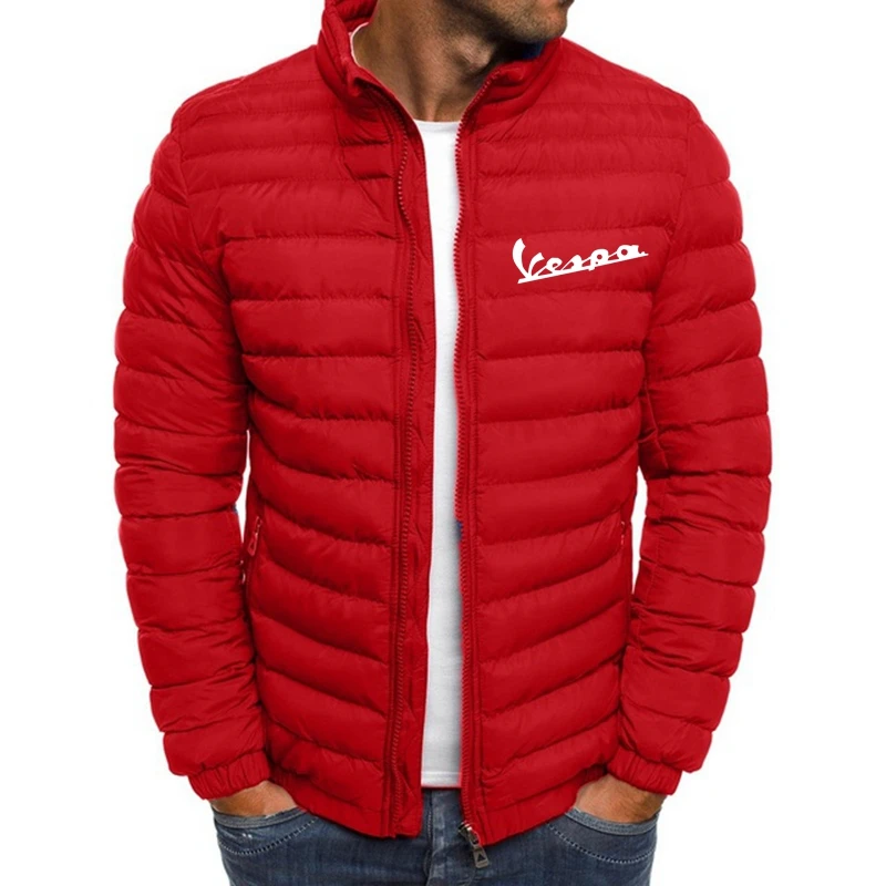

2021 Mens Vespa Parka Jacket Winter Coat Men Cotton Puffer Jacket Solid Plus Size Overcoat Zipper Streetwear Casual Jacket Men