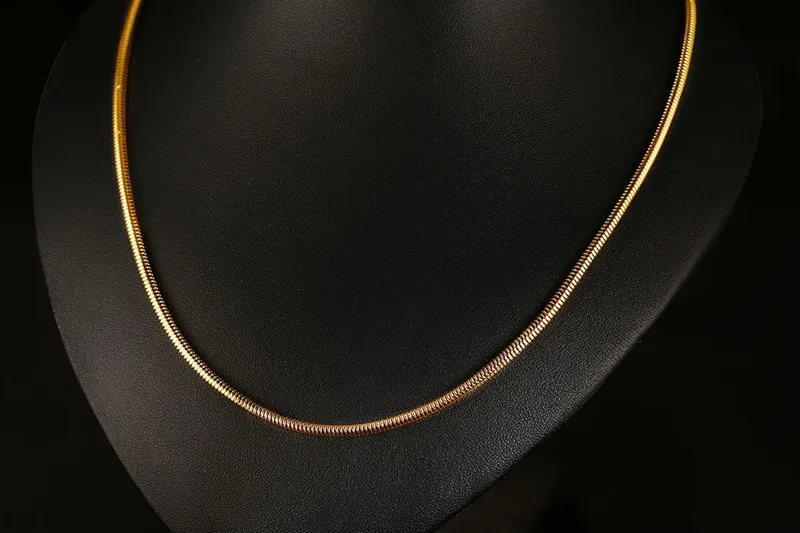 Meaeguet Золотая змея/коробка/Висячие/панцирные/плоские/крученые ожерелья с штампом для мужчин и женщин цепочка из нержавеющей стали 24 дюйма
