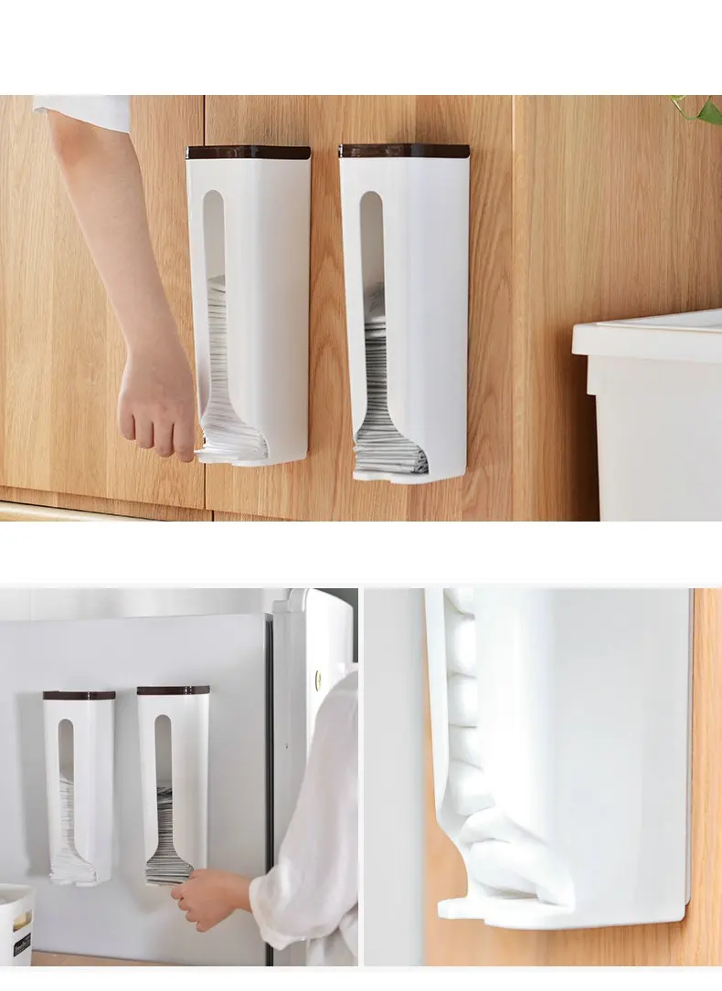 Креативная настенная подвесная коробка для хранения кухонный органайзер мешков